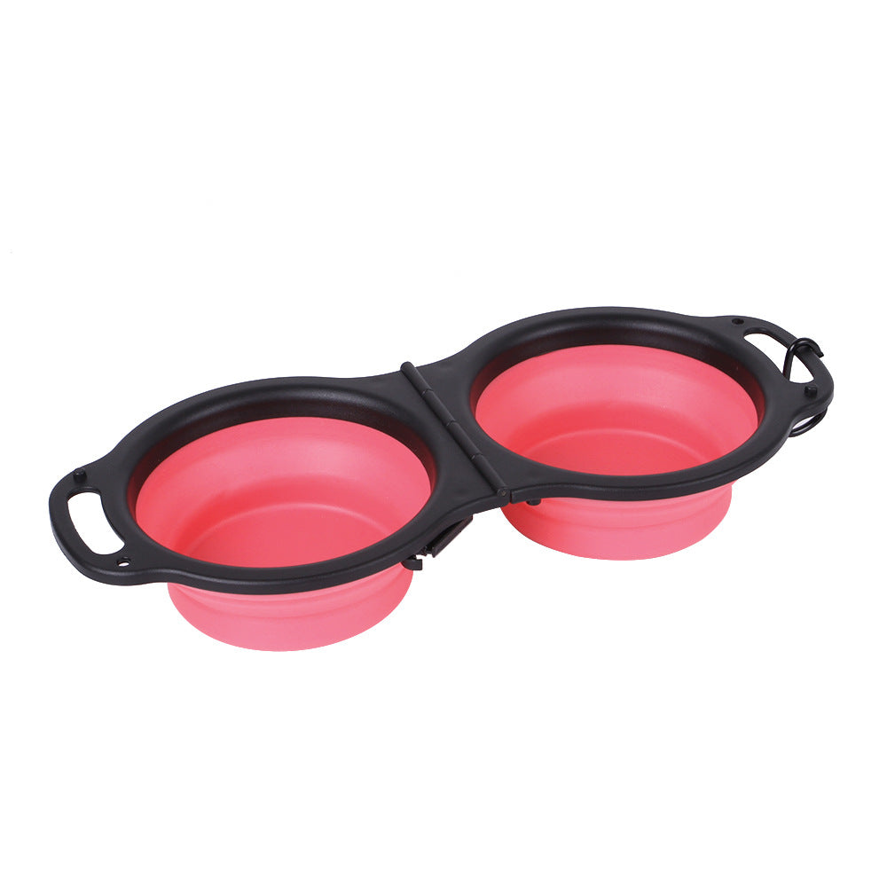 Pet Folding Silicone Double Bowl