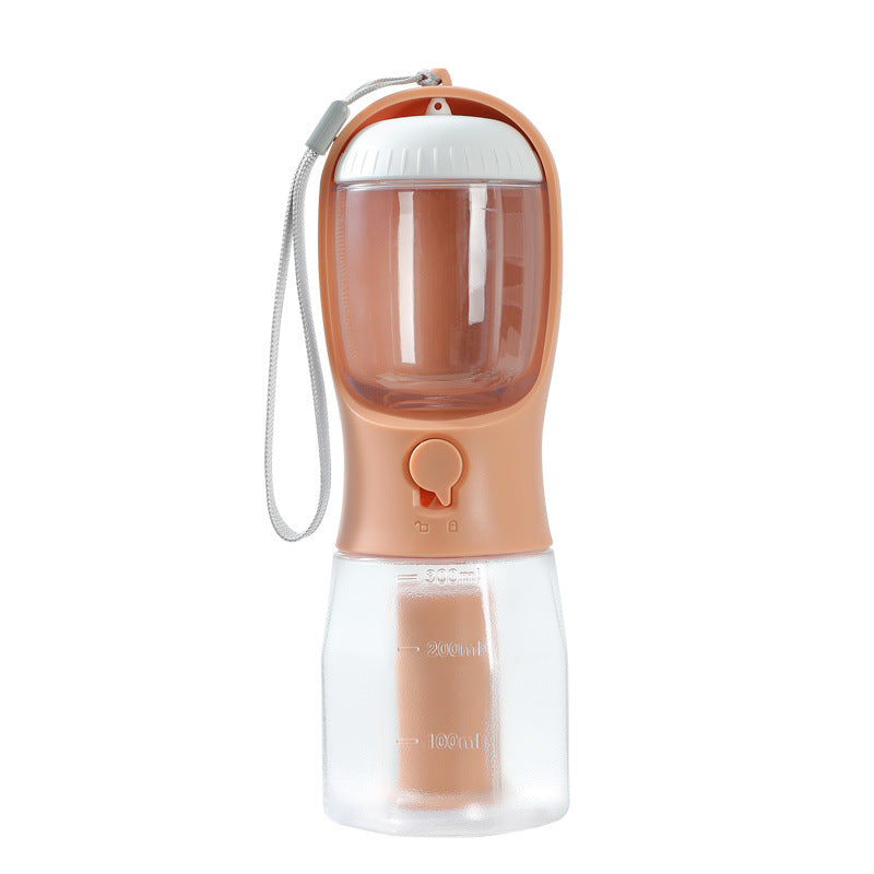 Portable Pet Water Bottle with Food Container and poop bag