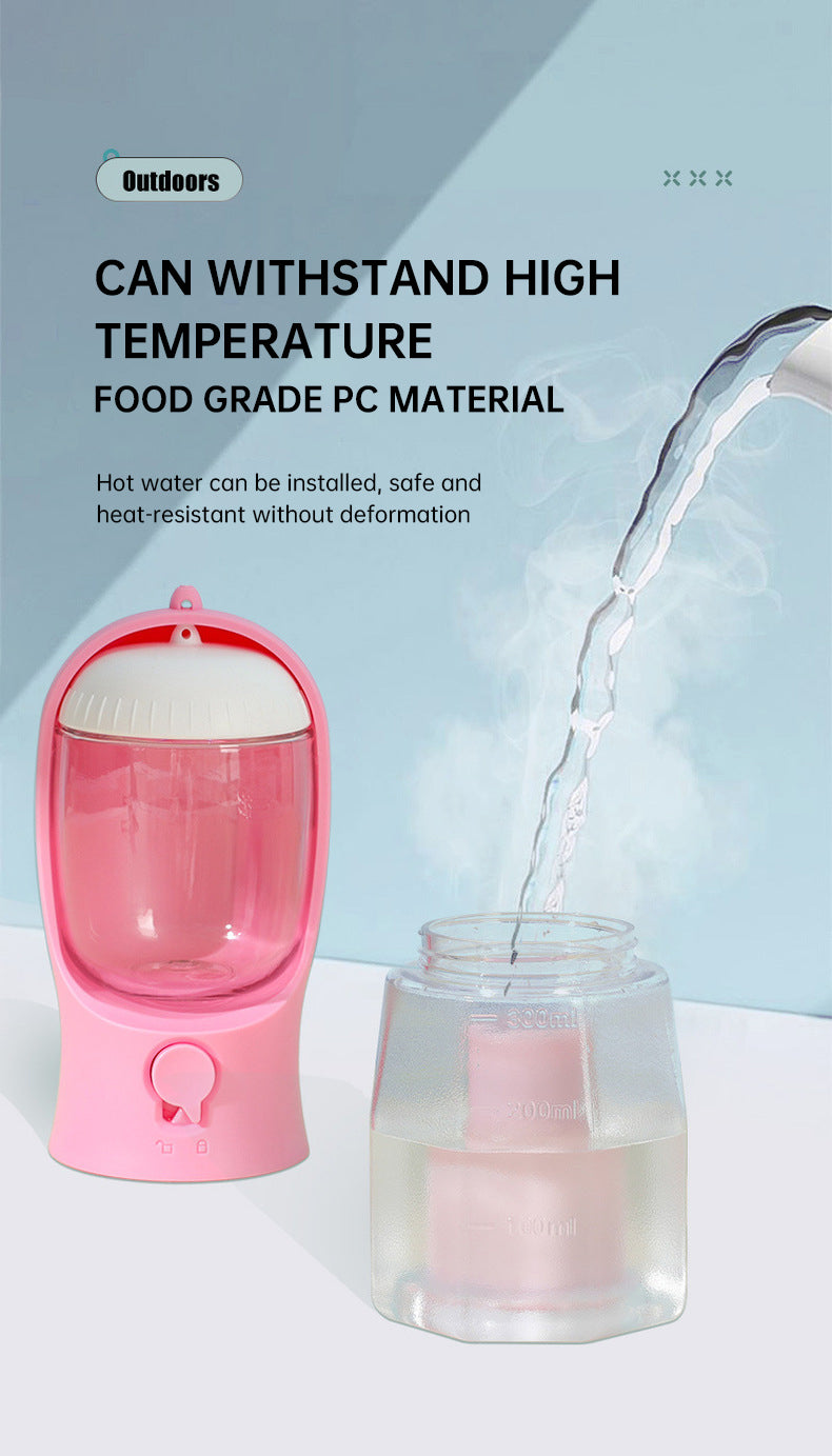 Portable Pet Water Bottle with Food Container and poop bag