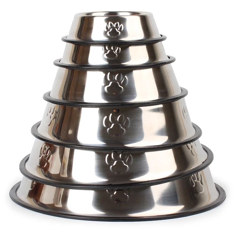 Stainless Steel Dog Bowl High-Grade Non-Slip  6 Sizes