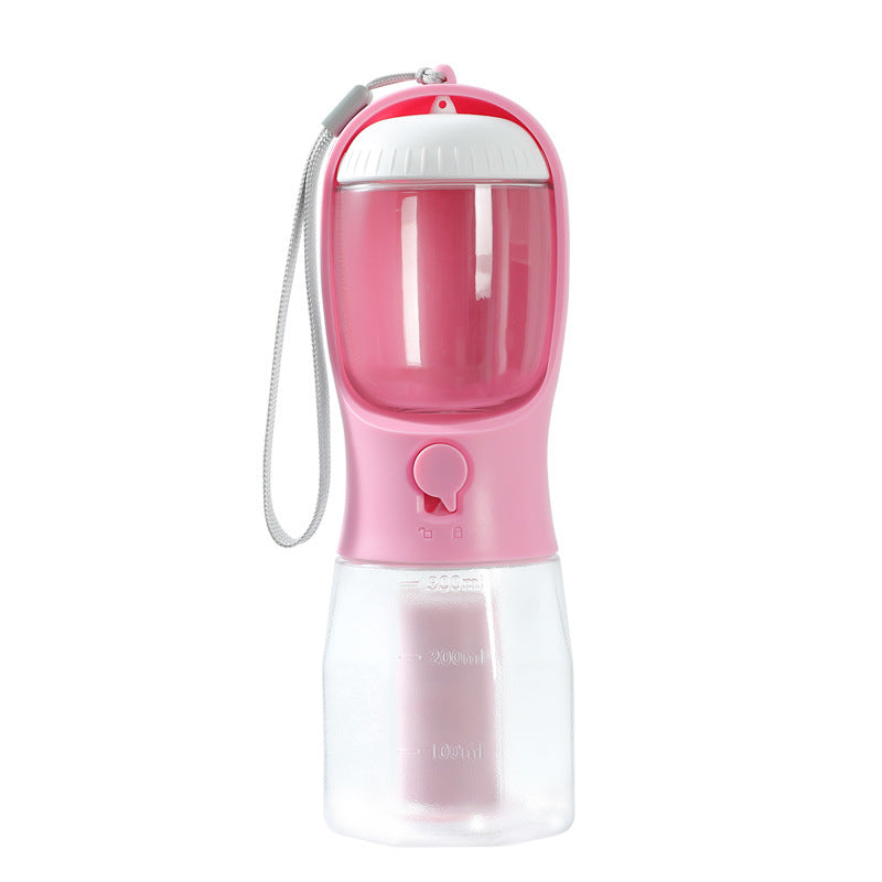 Portable Pet Water Bottle with Food Container and poop bag