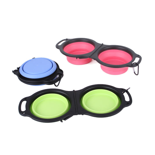 Pet Folding Silicone Double Bowl