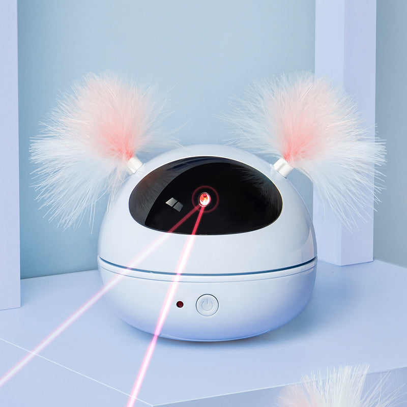 Electric Cat Toy Infrared Laser Stick Feather Automatic Cat Toy