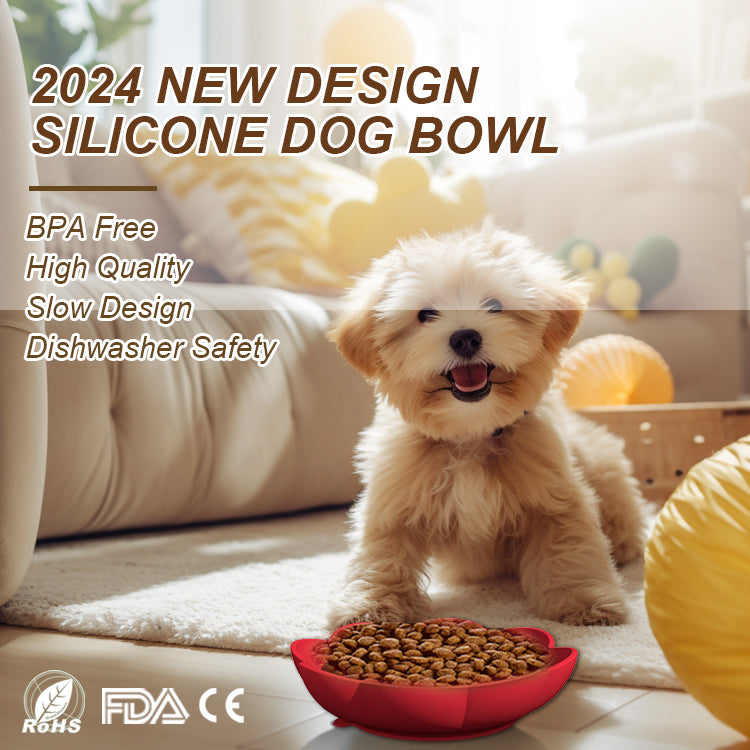 Silicone Dog Bowl Slow Feeder Flower