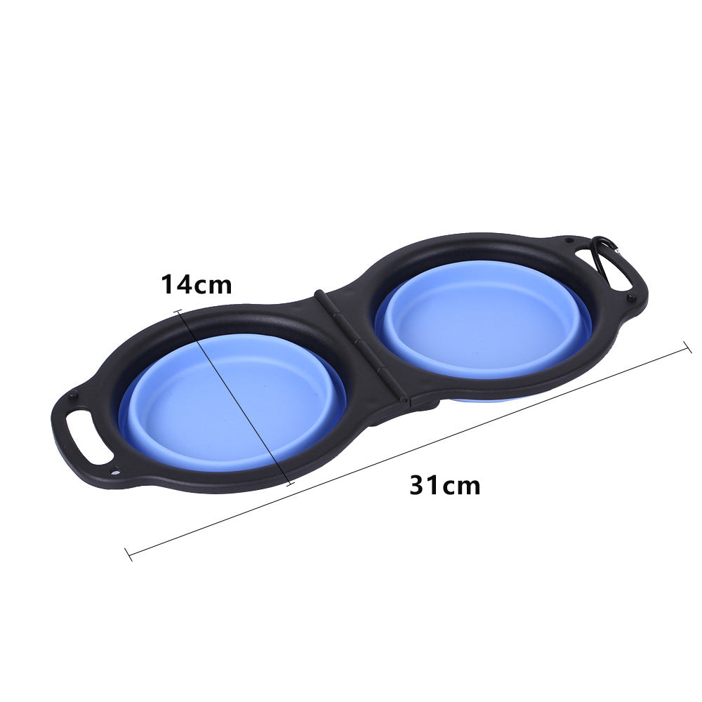 Pet Folding Silicone Double Bowl