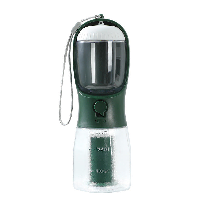Portable Pet Water Bottle with Food Container and poop bag