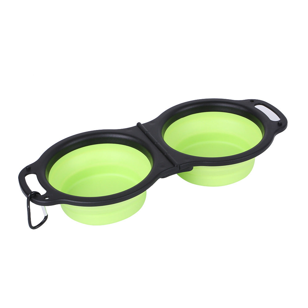 Pet Folding Silicone Double Bowl