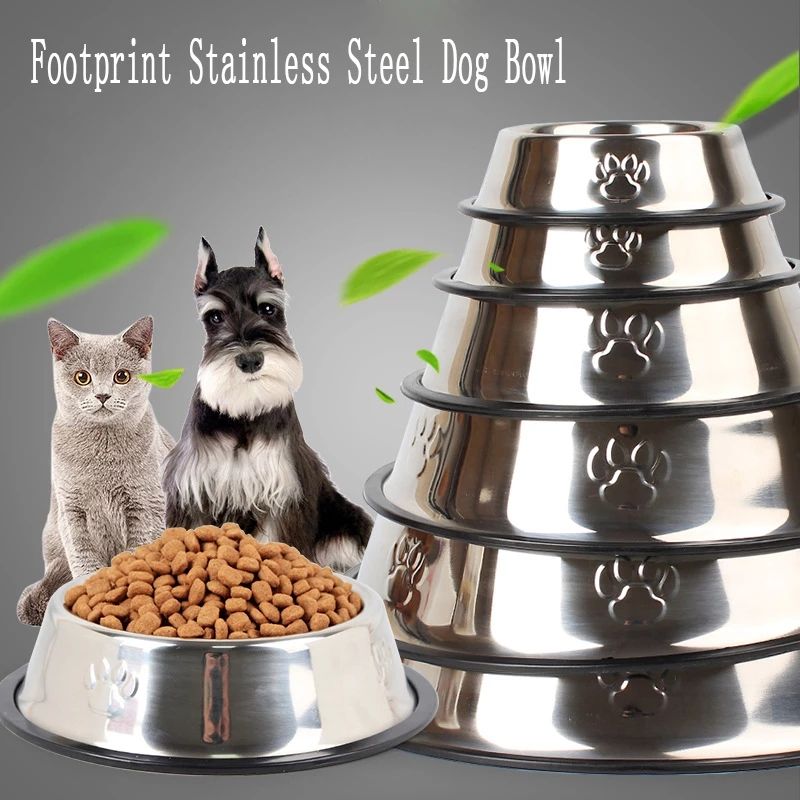 Stainless Steel Dog Bowl High-Grade Non-Slip  6 Sizes