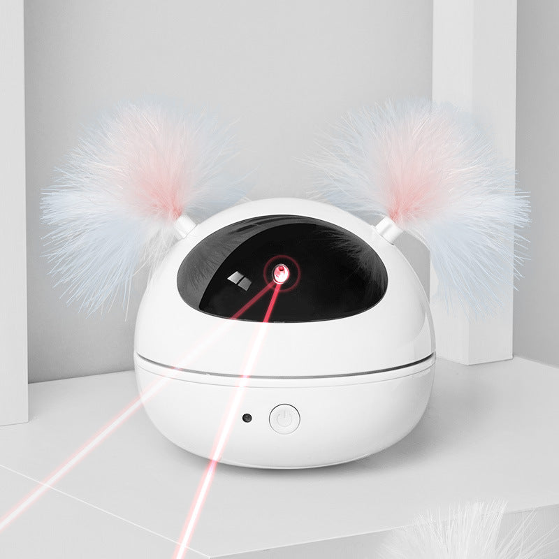Electric Cat Toy Infrared Laser Stick Feather Automatic Cat Toy