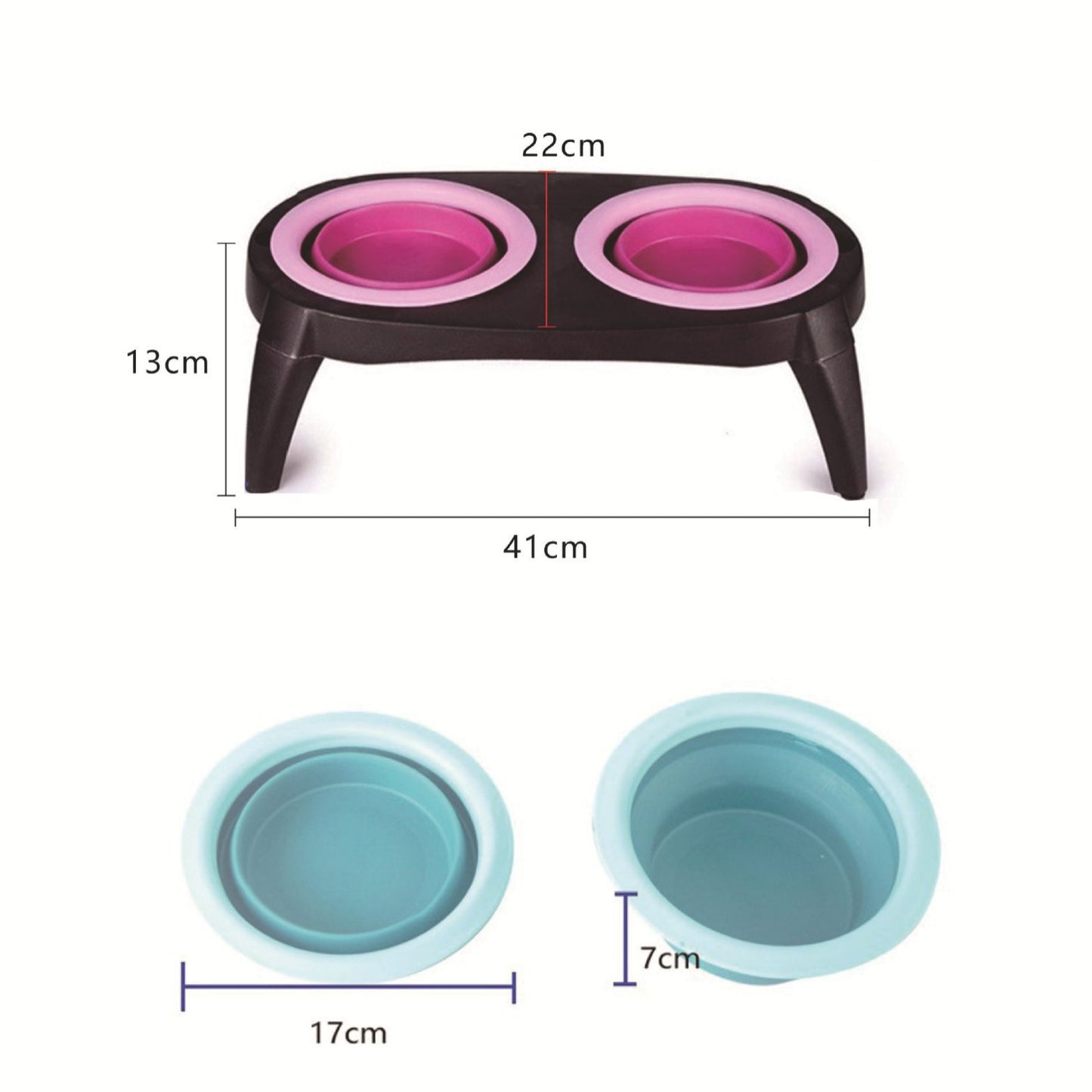 Pet Double Silicone Folding Bowl